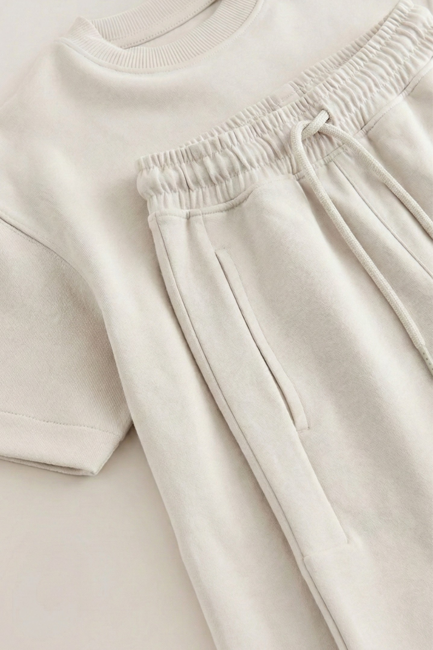 Little Yogi Off White yoga uniform — kids T-shirt and shorts set, UAE